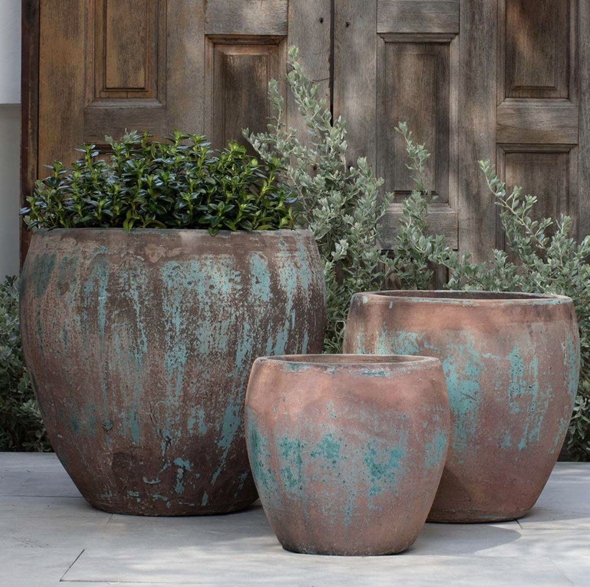 Verdigris terracotta cluster